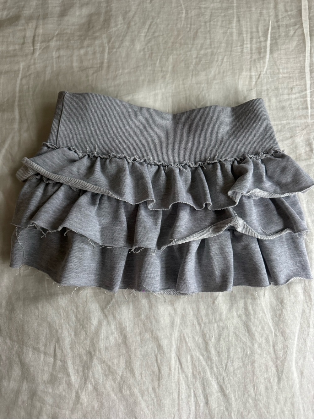 Edikted Light Grey Ruffle Tiered Mini Skirt